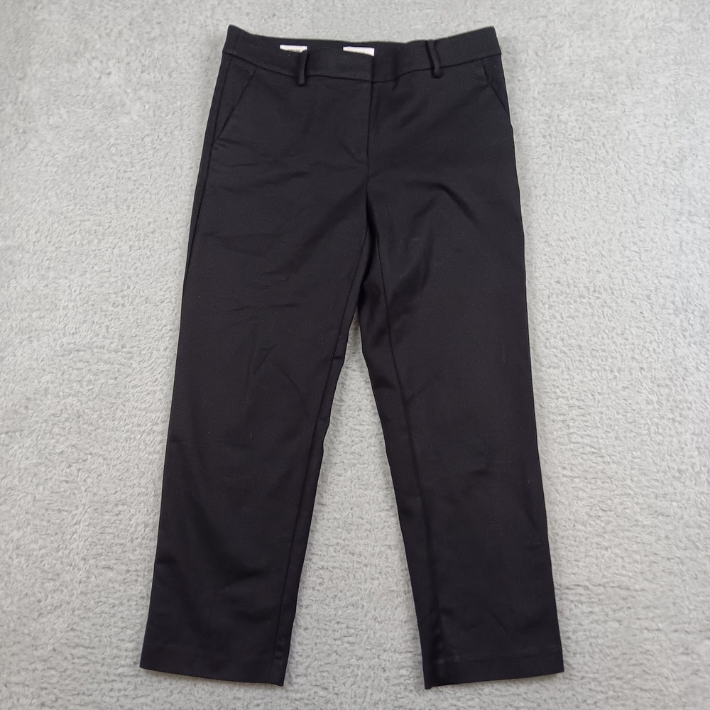 Loft Outlet Pant Riviera Slim Women 6 Black Mid Rise Straight 794434
